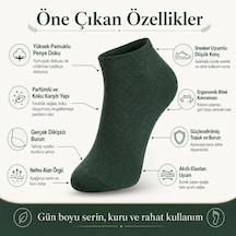 Çorap Giyim Erkek Pamuklu Patik Çorap 5'li 39-44 Dikişsiz Burun, Koku Karşıtı, Nefes Alan Sneaker Çok Renkli