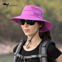 Valkyrie Outdoor Güneş Şapkası Unisex Kamp Trekking Safari Balıkçı Şapkası Uv Koruma Mor Mor