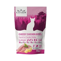 Cat Chefs Cheesy Chicken Bites Peynirli ve Tavuk Etli Yetişkin Kedi Ödül Maması 80 G