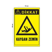 Lucena Metal Dikkat Kaygan Zemin 15 Cm X 20 Cm Uyarı Levhası Yönlendirme Tabelası