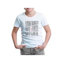 Lord Tshirt Good Things Come Beyaz Çocuk Tshirt 001