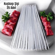 Kuşbaşı Şişi 25 Adet 55 Cm,et Mangal Yassı Şiş,barbekü Şişi,