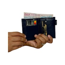 Premium Serisi Özel Üretim Lüks Deri Dikey Patlı Erkek Cüzdanı Lacivert