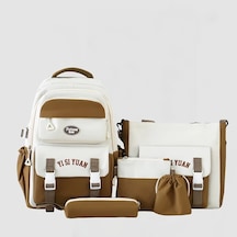 Honeybeeshop Kahverengi Kanvas Preppy Tarzı Pratik Hafif Sırt Çantası Seyahat Alışveriş Ve İş İçin Kahverengi