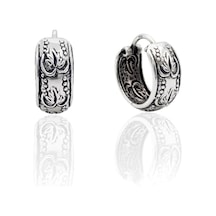 Oya Silver Minimal Etnik Yaprak Motifli Gümüş Halka Küpe 1.5x1.5cm Oysy302 Oya Silver Minimal Etnik Yaprak Motifli Gümüş Halka Küpe 1.5x1.5cm Oysy302