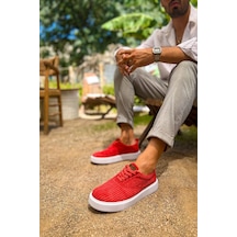 Ch173 - Kbt Velluto Erkek Ayakkabı Kırmızı Çok Renkli