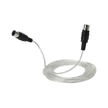 3 Metre Uzunlukta Gümüş Renkli Mıdı Kablosu - Erkek-erkek 5 Pinli Bağlantı Kablosu