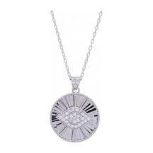 Göz-güneş Model Zirkon Taşlı 925 Ayar Gümüş Kadın Kolye