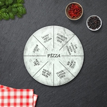 Decorita Mottolu Pizza Servis Tabağı|Taş Görünüm|Çap 32 CM