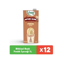 Nature Blend Bitkisel Bazlı Fındık İçeceği 1 L Vegan Laktozsuz X 12 Adet