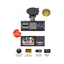 1080p Dash Cam Full Hd Araç İçi Kamera Ön Arka Ve İç Kayıt 3 Kamera Gece Görüşlü G Sensör Geniş Açı