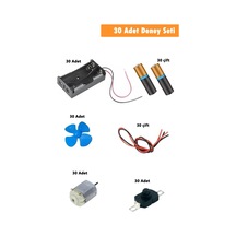 30 Lu Set Motor Deney Seti - Ortaokul Deney Seti Fen Dersi Deneyi Elektirik Deneyi