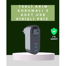 Termal Akım Korumalı 3 Usb'li Güvenli Priz Akıllı Akım Dengeleme 0-2