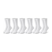 Genel Unisex Beyaz Soket Çorap 6'lı Set %80 Pamuk Dikişsiz Burun Takviyeli Esnek Beyaz / 36-40 / 6 Adet