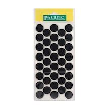 Cateksss Pacific Yuvarlak Yapışkanlı Sandalye Koltuk Mobilya Ayak Keçesi Felt 24 Mm Siyah - 44 Lü Paket