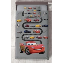 Mekta Home Bebek Ve Çocuk Odası Mcqueen Ve Yol Desenli Yatak Örtüsü Renkli