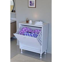 Eliusta Sare 55 Cm Beyaz Sepetli Banyo Dolabı,mutfak Dolabı 55x75x32,5 Cm Oyuncak Sepeti Çok Amaçlı Dolap Beyaz