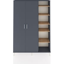Arges Dolap 7 Raflı 2 Kapaklı Tek Askılı 132x30x195 Antrasit-antrasit/çam Antrasıt/atlas Çam