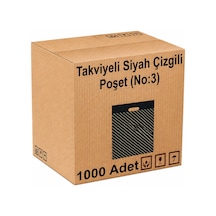 Takviyeli Siyah Çizgili Poşet 33x45 No:3 - 1000'li