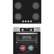 Simfer 10 Fonksiyon Airfry Plus Inox 2'li Ankastre Set (8210 Fırın + 3653 Ocak)