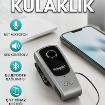 Mikrofonlu Klipsli Bluetooth Kulak İçi Kulaklık Ses Kontrollü Kablosuz Model 00