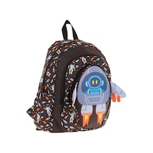 Kaukko Kids Üç Gözlü Erkek Çocuk Okul Sırt Çantası 3d Roket Detaylı - L5264 Siyah