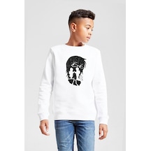Tshirthane Erased Anime Black White Silhoette Beyaz Çocuk 2ip Sweatshirt 001 Beyaz