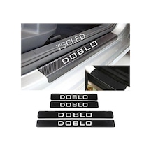 Tr Doblo Karbon Kapı Eşiği Kaplama Sticker 4'lü Set Siyah, Karbonn49 1