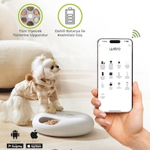 Wero Akıllı Kedi Köpek Yaş Mama Kabı , 6 Öğün Kedi Mama Dağıtıcısı, Wifi App Kontrolü Uzaktan Besleme, Sıkışma Önleyici, Zamanlayıcı Ayarlı Otomatik Evcil Hayvan Besleyici - Beyaz