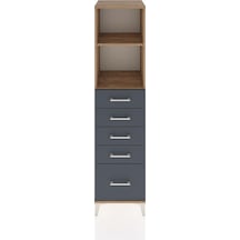 Hyperion Dolap 2 Raflı 5 Çekmeceli 44x44x182 Çam-antrasit Çam