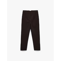 Koton Regular Fit Yüksek Bel Cigarette Kumaş Pantolon Kahverengi 6wak40107uw Kahve