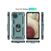 Samsung Galaxy Uyumlu - A22 Kılıf Sofya Yüzüklü Silikon Kapak - Yeşil