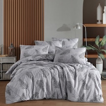 Tek Kişilik Nevresim Takımı 160x220cm 2 Yastık Kılıfı Lastikli Çarşaflı 120x200+30 Gri