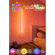 50 Cm Ses Müzik Duyarlı Uzaktan Kumandalı Led Abajur - Yatak Üstü, Tv Yanı ,oturma Odası