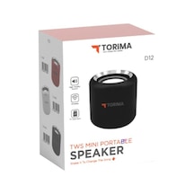 Torima D12 Taşınabilir Kablosuz Bluetooth Hoparlör Kırmızı