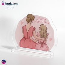 Pleksi Masa Üstü Anne Kız Elbiseli Siyah