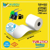 10 Adet 58x60 Tse Belgeli - 1. Kalite - Bpa İçermeyen - Akaryakıt/pompa - Turpack