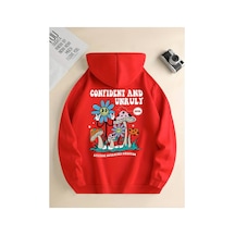 Medinenur Baskılı Kapüşonlu Sweatshirt Kırmızı