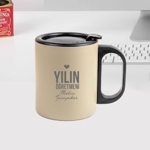 Yılın Öğretmeni İsme Özel Çelik Kupa Bardak Bej