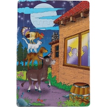 36 Parça Çocuk Puzzle + Boyama Meraklı Hayvanlar