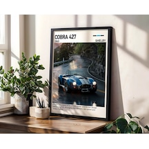 Shelby Cobra 427 Ahşap Çerçeveli Poster Tablo Amerikan Muscle Efsanesi