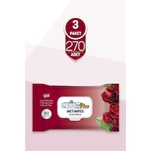 Pedo Gül Kokulu Islak Mendil 90'lı 3 Paket