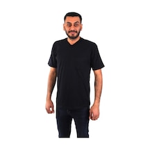 Eser - V Yaka Kısa Kol İş Tişörtü - Cepli - Regular Fit Lacivert