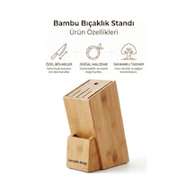 Kamptek Bambu Bıçaklık Standı Mutfak Tezgah Üstü Profesyonel Bıçak Standı