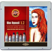 Koh-i Noor Wax Aquarell Balmumu Kalın Boya Kalemi 12 Renk Metal K