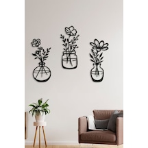 Decovista Ev Ofis Mutfak Ve Banyo Için Ahşap Dekoratif Duvar Vazo Çiçekler Vase 35x15cm