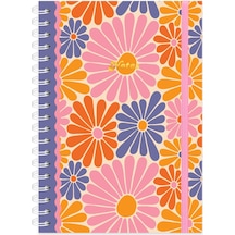 Keskin Color Limited Edition Spiralli Defter Çiçekler Pembe 19x25