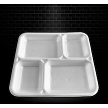 Dağyüce Tek Kullanımlık Köpük 4 Bölmeli Tabldot Köpük Tabak - 26.5x30 Cm. - 10 Adetlik 1 Paket