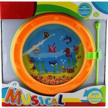Boncuklu Turuncu Mini Davul Ws204