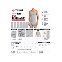 Yıldız Çamaşır Erkek Ribana Askılı Atlet 04-18-21 - 6 Adet Gri